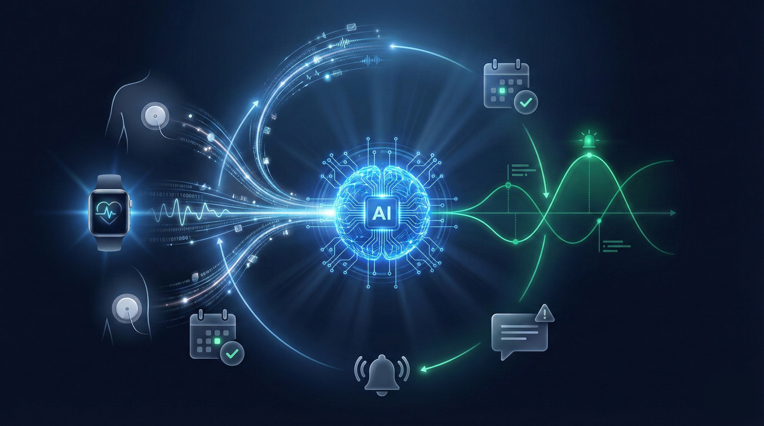 AI visualisation of chronic care: continuous cycle of wearable data and real-time health predictions
